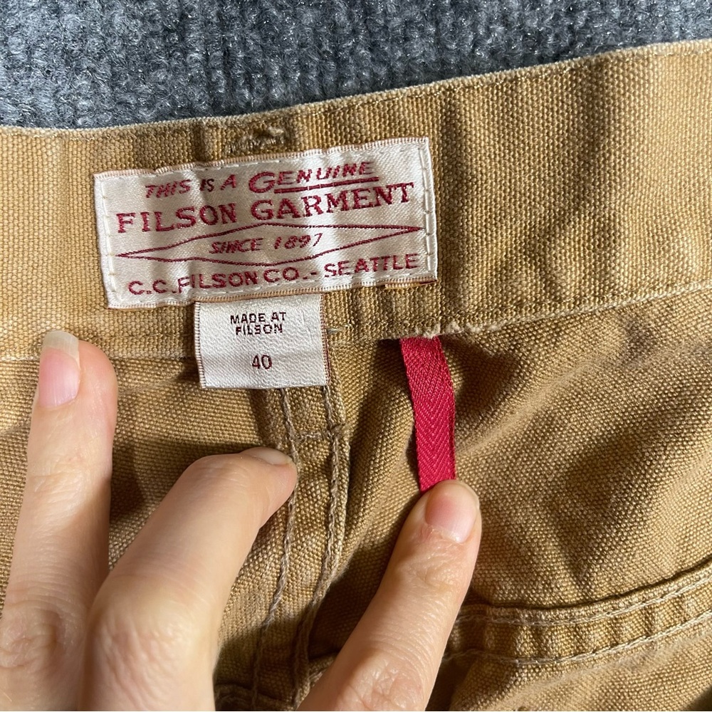 Filson Mens‎ 40X34 Khaki Tan 5 Pocket Canvas Workwear Pants Made in USA - Picture 13 of 14